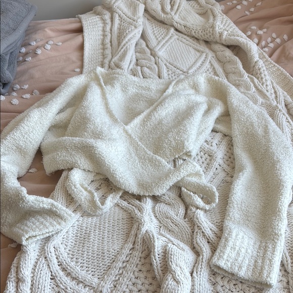 SKIMS Tops - Skims Cozy Knit Wrap Top in Bone